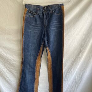 Dolce and gabbana denim and suede pants